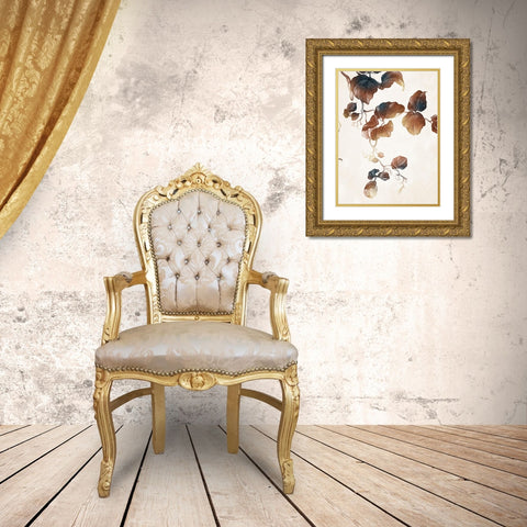 Hanging Autumn Leaves 2 Gold Ornate Wood Framed Art Print with Double Matting by Villa, Milli