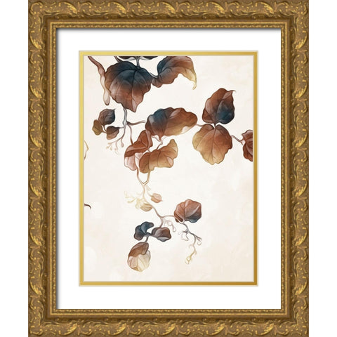 Hanging Autumn Leaves 2 Gold Ornate Wood Framed Art Print with Double Matting by Villa, Milli