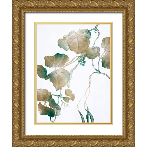 Windy Autumn Leaves 1 Gold Ornate Wood Framed Art Print with Double Matting by Villa, Milli