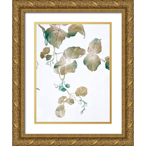 Windy Autumn Leaves 2 Gold Ornate Wood Framed Art Print with Double Matting by Villa, Milli