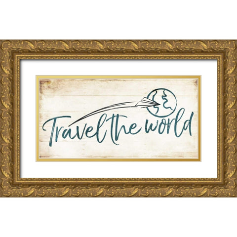 Travel The World Gold Ornate Wood Framed Art Print with Double Matting by Villa, Milli