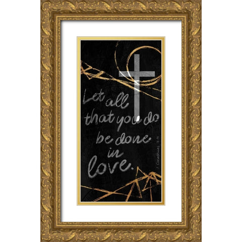 Done In Love  Gold Ornate Wood Framed Art Print with Double Matting by Villa, Milli