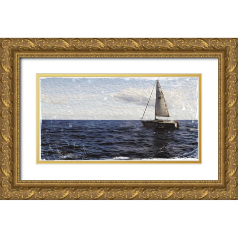 Sailing Away Gold Ornate Wood Framed Art Print with Double Matting by Villa, Milli