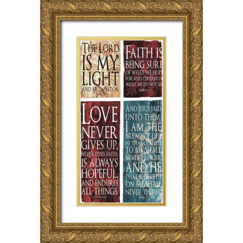 Lord Faith Love Jesus Gold Ornate Wood Framed Art Print with Double Matting by Villa, Mlli