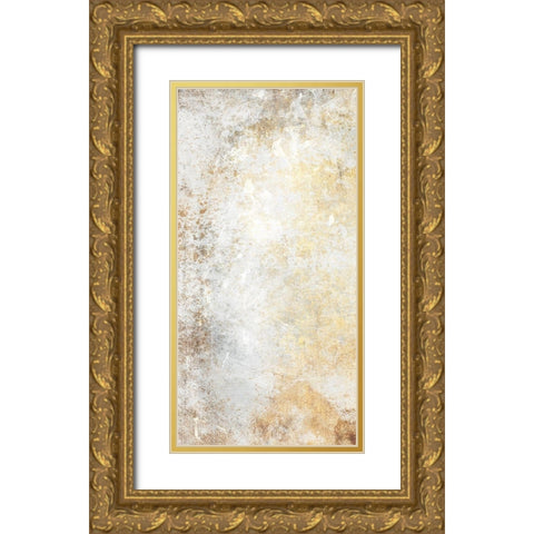 Abstract Silver Gold Gold Ornate Wood Framed Art Print with Double Matting by Villa, Mlli