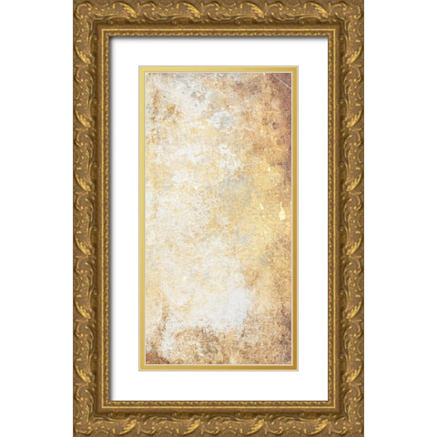 Abstract Silver Gold Mate Gold Ornate Wood Framed Art Print with Double Matting by Villa, Mlli