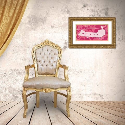Pink Long Chopper Gold Ornate Wood Framed Art Print with Double Matting by Villa, Mlli