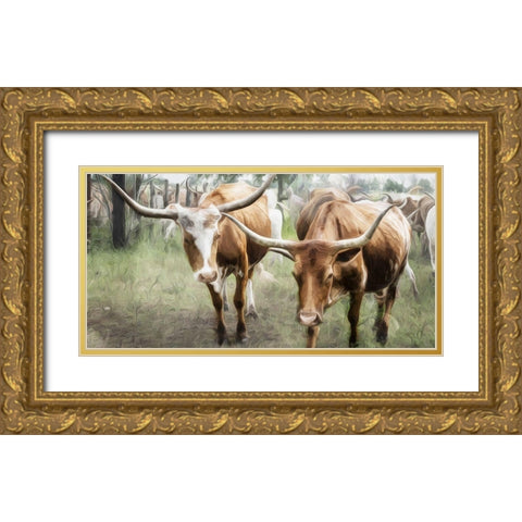 We Roam Together Gold Ornate Wood Framed Art Print with Double Matting by Villa, Mlli