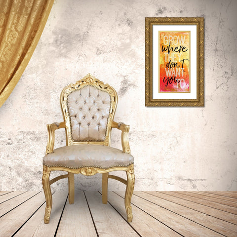 Grow Blush Gold Ornate Wood Framed Art Print with Double Matting by Villa, Mlli