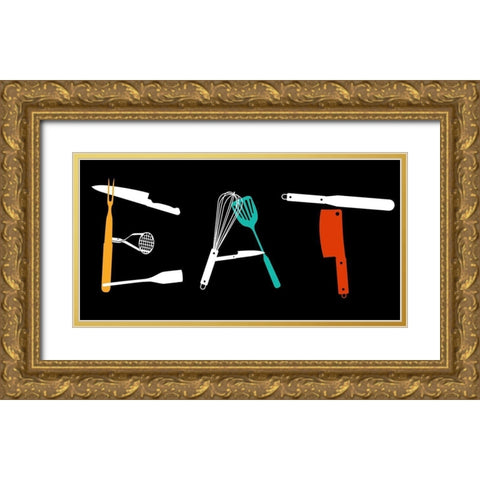 Eat Gold Ornate Wood Framed Art Print with Double Matting by Villa, Mlli