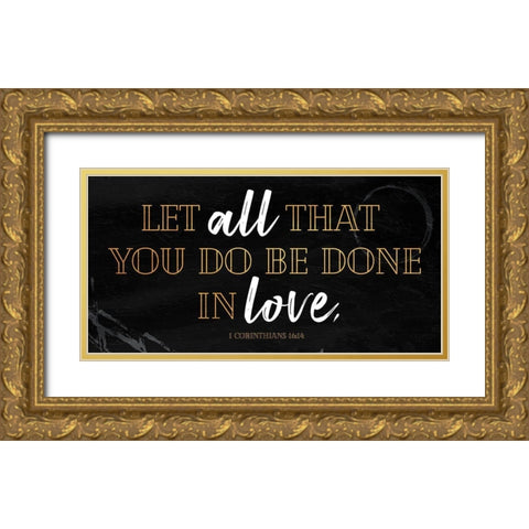 All Love Gold Ornate Wood Framed Art Print with Double Matting by Villa, Mlli