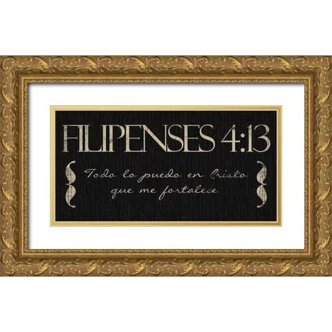 Filipenses Todo Gold Ornate Wood Framed Art Print with Double Matting by Villa, Mlli