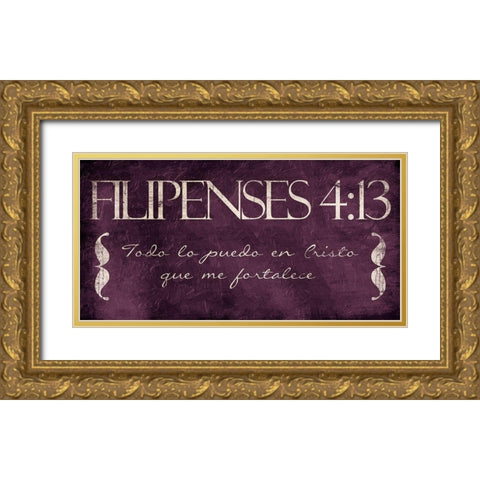 Filipenses Todo Purp Gold Ornate Wood Framed Art Print with Double Matting by Villa, Mlli