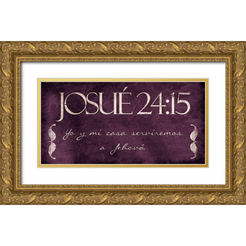 Josue Yo Purp Gold Ornate Wood Framed Art Print with Double Matting by Villa, Mlli