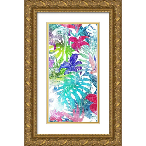 Bushel Of Tropical Gold Ornate Wood Framed Art Print with Double Matting by Villa, Mlli
