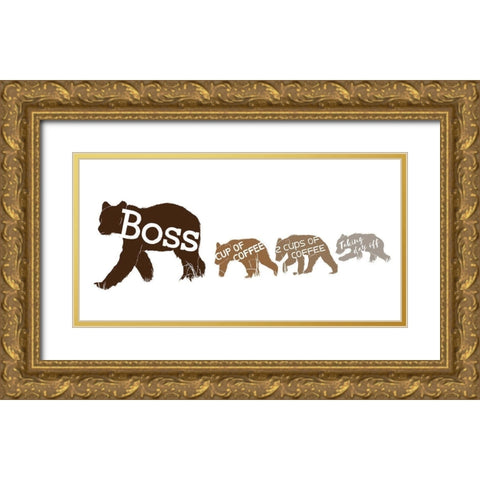 Boss And Employees Gold Ornate Wood Framed Art Print with Double Matting by Villa, Mlli