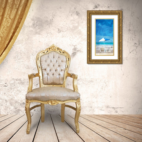 Look Out at the Coast Gold Ornate Wood Framed Art Print with Double Matting by Villa, Mlli