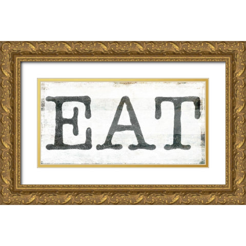 Eat Gold Ornate Wood Framed Art Print with Double Matting by Villa, Milli