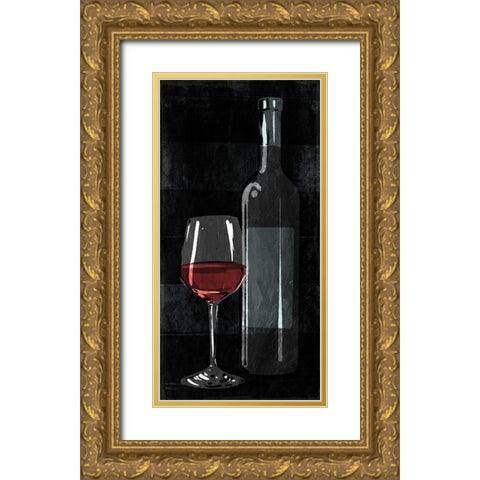 ReWine With Bottle Gold Ornate Wood Framed Art Print with Double Matting by Villa, Milli
