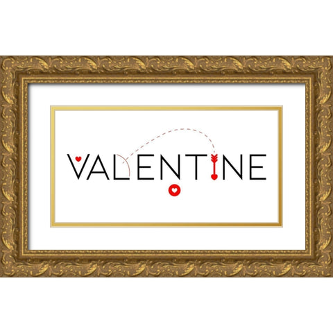 Valentine Gold Ornate Wood Framed Art Print with Double Matting by Villa, Milli
