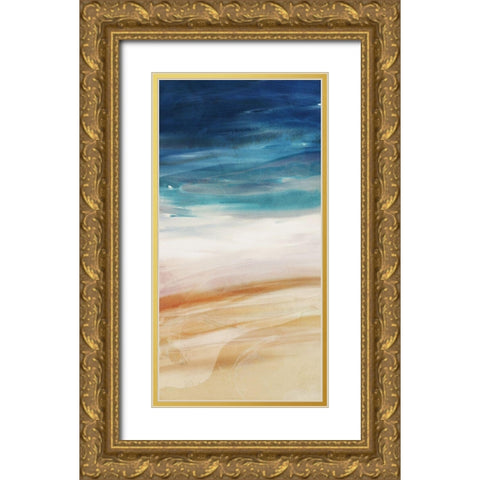 Sea Flow 1 Gold Ornate Wood Framed Art Print with Double Matting by Villa, Milli