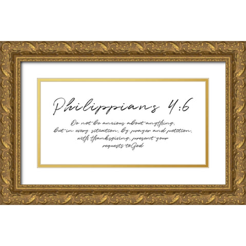 Script Philippians Gold Ornate Wood Framed Art Print with Double Matting by Villa, Milli