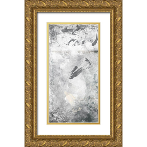 Slate Abstract Gold Ornate Wood Framed Art Print with Double Matting by Villa, Milli