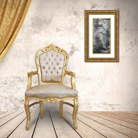 Slate Abstract 3 Gold Ornate Wood Framed Art Print with Double Matting by Villa, Milli