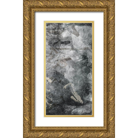 Slate Abstract 3 Gold Ornate Wood Framed Art Print with Double Matting by Villa, Milli