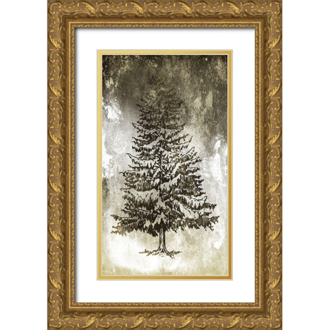 Tree In The Gloom 3 Gold Ornate Wood Framed Art Print with Double Matting by Villa, Milli