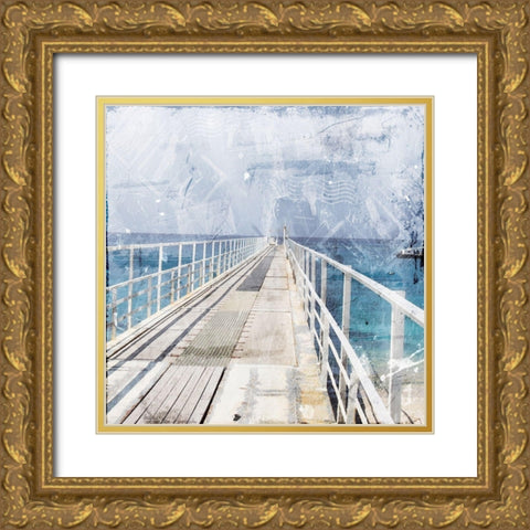 Postcard From The Pier Gold Ornate Wood Framed Art Print with Double Matting by Villa, Mlli