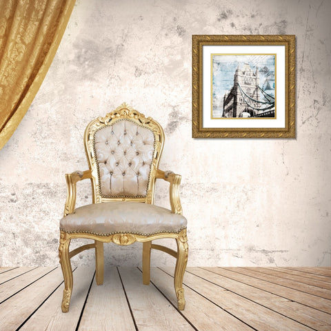 Postcard From London Gold Ornate Wood Framed Art Print with Double Matting by Villa, Mlli