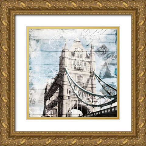 Postcard From London Gold Ornate Wood Framed Art Print with Double Matting by Villa, Mlli