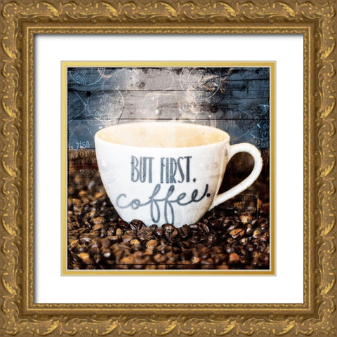 But First Gold Ornate Wood Framed Art Print with Double Matting by Villa, Mlli