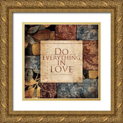 In Love Gold Ornate Wood Framed Art Print with Double Matting by Villa, Mlli