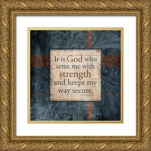 God Strength Gold Ornate Wood Framed Art Print with Double Matting by Villa, Mlli