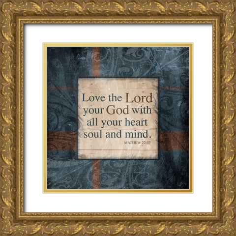 Lord God Gold Ornate Wood Framed Art Print with Double Matting by Villa, Mlli