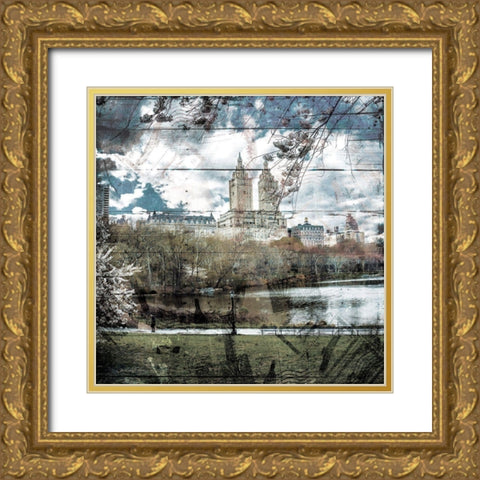 Postcard From The Park Gold Ornate Wood Framed Art Print with Double Matting by Villa, Mlli