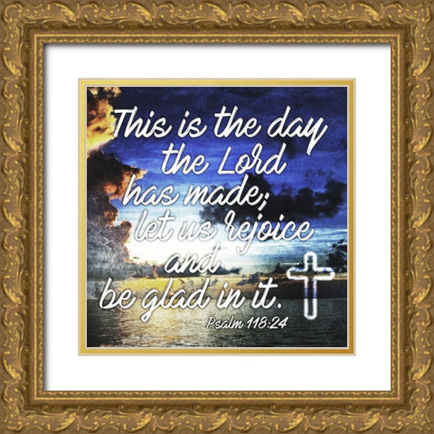 Rejoice Gold Ornate Wood Framed Art Print with Double Matting by Villa, Mlli