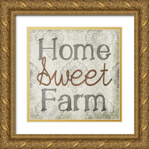 Home Sweet Farm Gold Ornate Wood Framed Art Print with Double Matting by Villa, Milli
