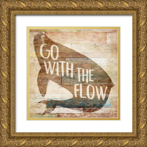 Flow Burned Gold Ornate Wood Framed Art Print with Double Matting by Villa, Mlli