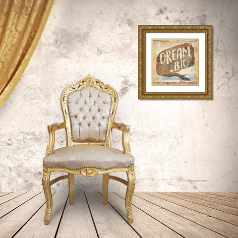 Dream Big Burned Gold Ornate Wood Framed Art Print with Double Matting by Villa, Mlli