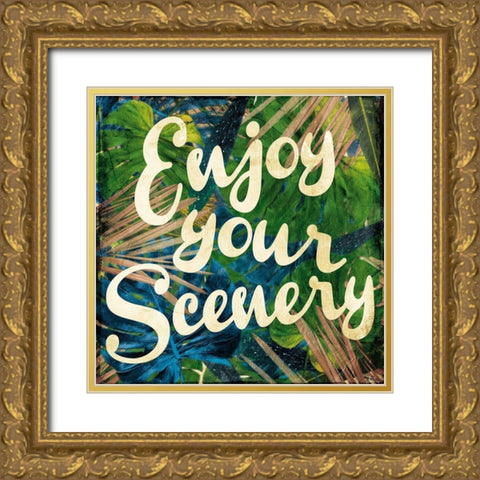 Enjoy The Scenery Gold Ornate Wood Framed Art Print with Double Matting by Villa, Mlli