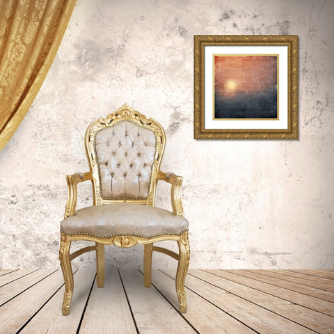 Wooden Sunset Gold Ornate Wood Framed Art Print with Double Matting by Villa, Mlli