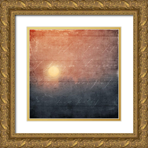 Wooden Sunset Gold Ornate Wood Framed Art Print with Double Matting by Villa, Mlli