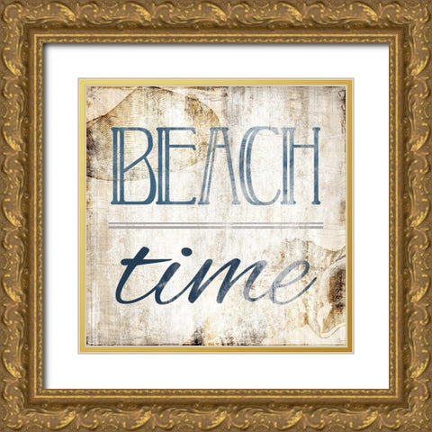 Beach Time Gold Ornate Wood Framed Art Print with Double Matting by Villa, Mlli