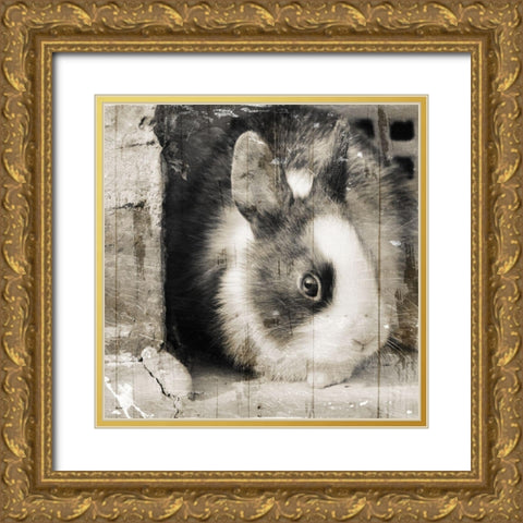 Bunny See Again Gold Ornate Wood Framed Art Print with Double Matting by Villa, Mlli
