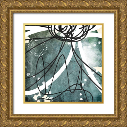 Blue Lines Day One Gold Ornate Wood Framed Art Print with Double Matting by Villa, Milli
