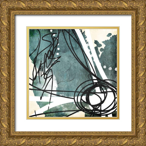 Blue Lines Day Two Gold Ornate Wood Framed Art Print with Double Matting by Villa, Milli