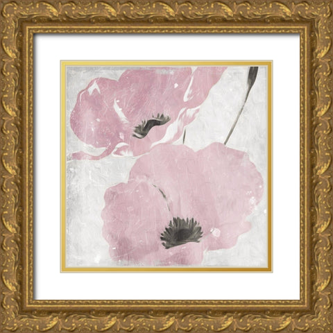 Mellow Blush Floral Gold Ornate Wood Framed Art Print with Double Matting by Villa, Mlli